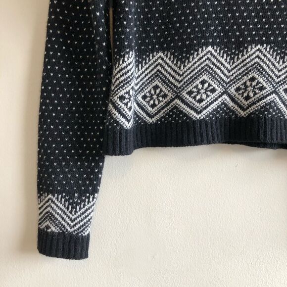 Pepe Jeans Dorris Wool Cozy Knit Long Sleeve Cropped Sweater Top Black - Picture 5 of 13